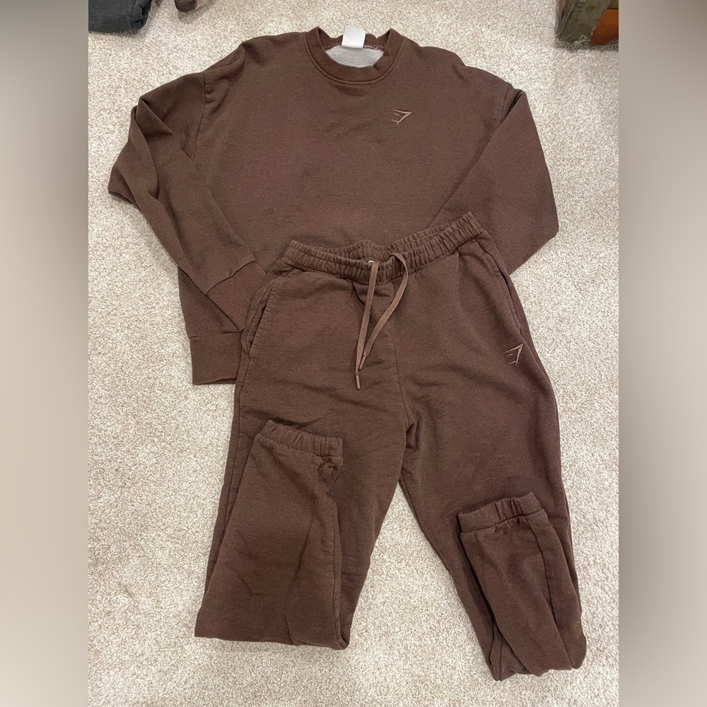 Brown Gymshark Sweat Set